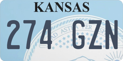 KS license plate 274GZN