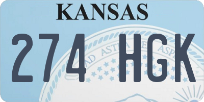 KS license plate 274HGK