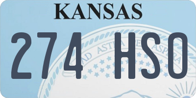 KS license plate 274HSO
