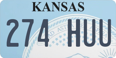 KS license plate 274HUU