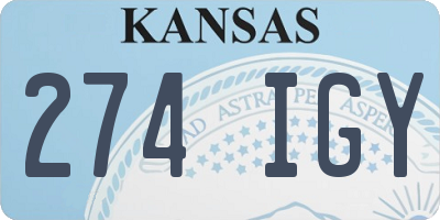 KS license plate 274IGY