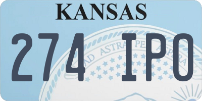 KS license plate 274IPO
