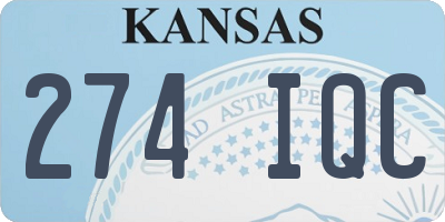 KS license plate 274IQC