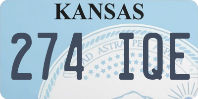 KS license plate 274IQE