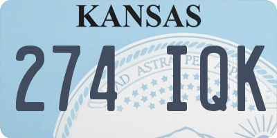 KS license plate 274IQK