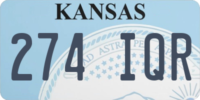 KS license plate 274IQR