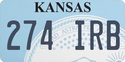 KS license plate 274IRB