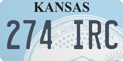 KS license plate 274IRC