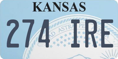 KS license plate 274IRE