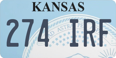 KS license plate 274IRF