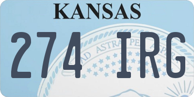 KS license plate 274IRG