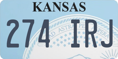 KS license plate 274IRJ