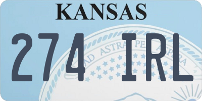 KS license plate 274IRL
