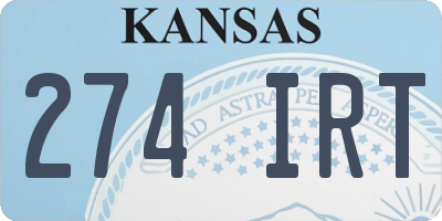 KS license plate 274IRT