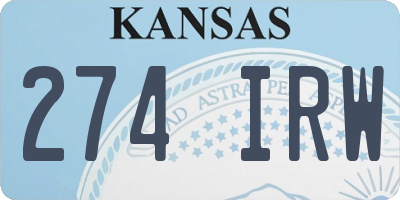 KS license plate 274IRW