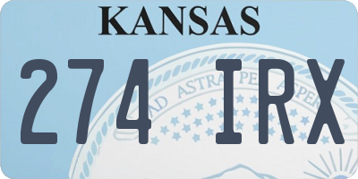 KS license plate 274IRX