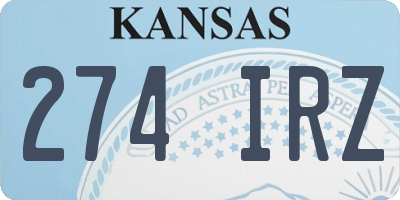 KS license plate 274IRZ