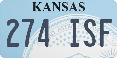 KS license plate 274ISF