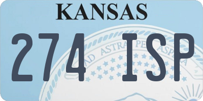 KS license plate 274ISP