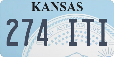 KS license plate 274ITI