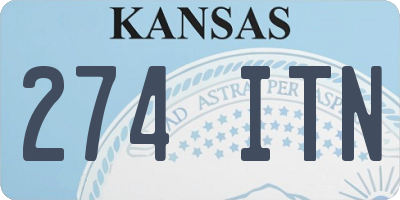 KS license plate 274ITN