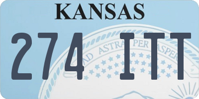 KS license plate 274ITT