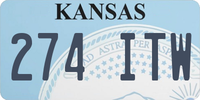 KS license plate 274ITW