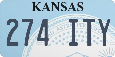 KS license plate 274ITY