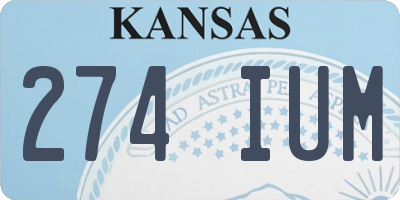 KS license plate 274IUM