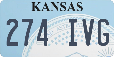 KS license plate 274IVG