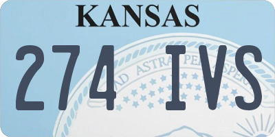 KS license plate 274IVS