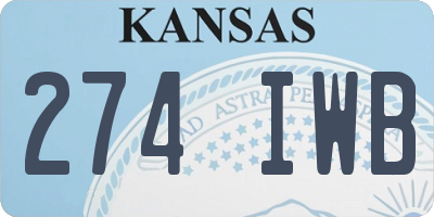 KS license plate 274IWB