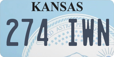 KS license plate 274IWN