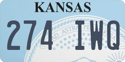 KS license plate 274IWQ