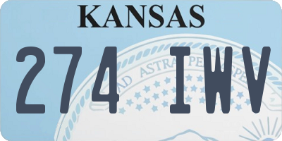 KS license plate 274IWV