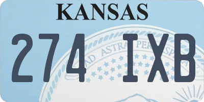 KS license plate 274IXB