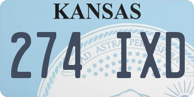 KS license plate 274IXD