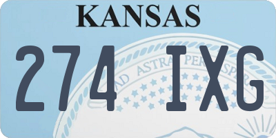 KS license plate 274IXG