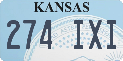 KS license plate 274IXI