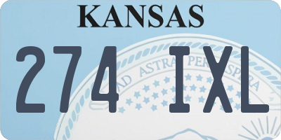 KS license plate 274IXL