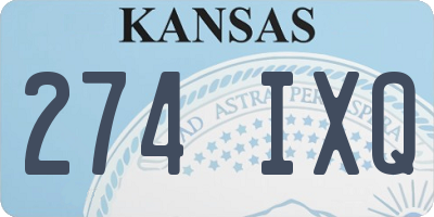KS license plate 274IXQ