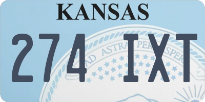 KS license plate 274IXT