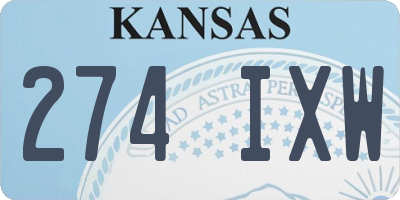 KS license plate 274IXW