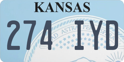 KS license plate 274IYD