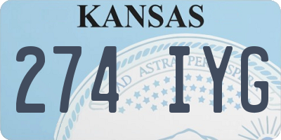 KS license plate 274IYG