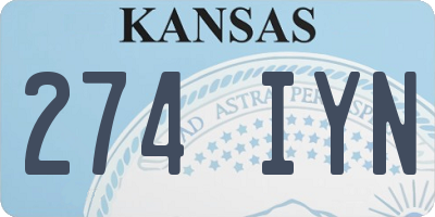 KS license plate 274IYN