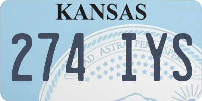 KS license plate 274IYS