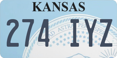 KS license plate 274IYZ