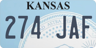 KS license plate 274JAF