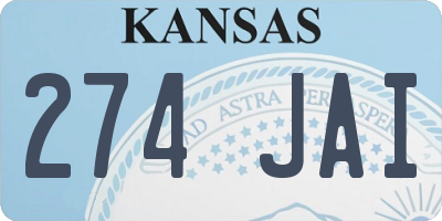 KS license plate 274JAI